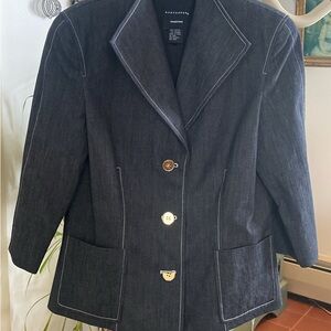 NWOT Doncaster Charcoal Blazer with gold buttons.
